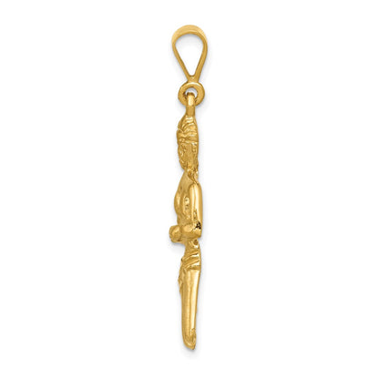 14k Yellow Gold Satin Diamond-cut Virgo Zodiac Charm