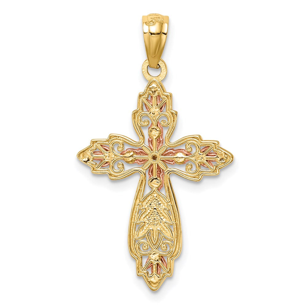 14k Two-tone Gold Two-tone Gold Cross Pendant