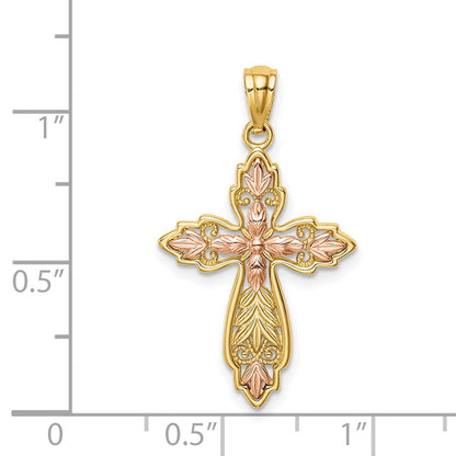 14k Two-tone Gold Two-tone Gold Cross Pendant