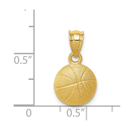 14k Yellow Gold Basketball Charm