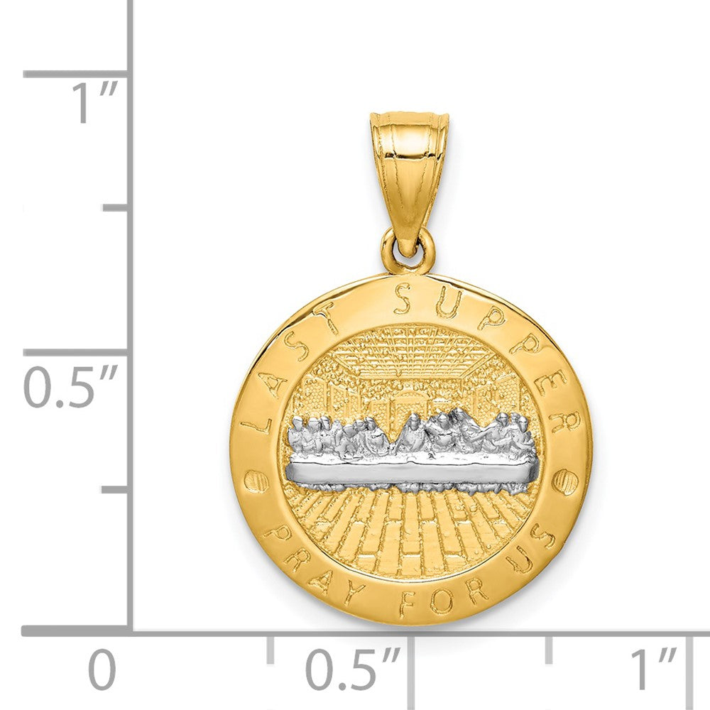14k Yellow & Rhodium Gold w/Rhodium Last Super Pendant