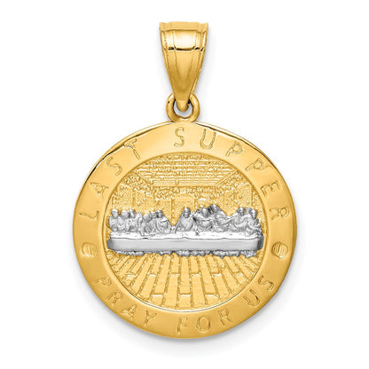 14k Yellow & Rhodium Gold w/Rhodium Last Super Pendant