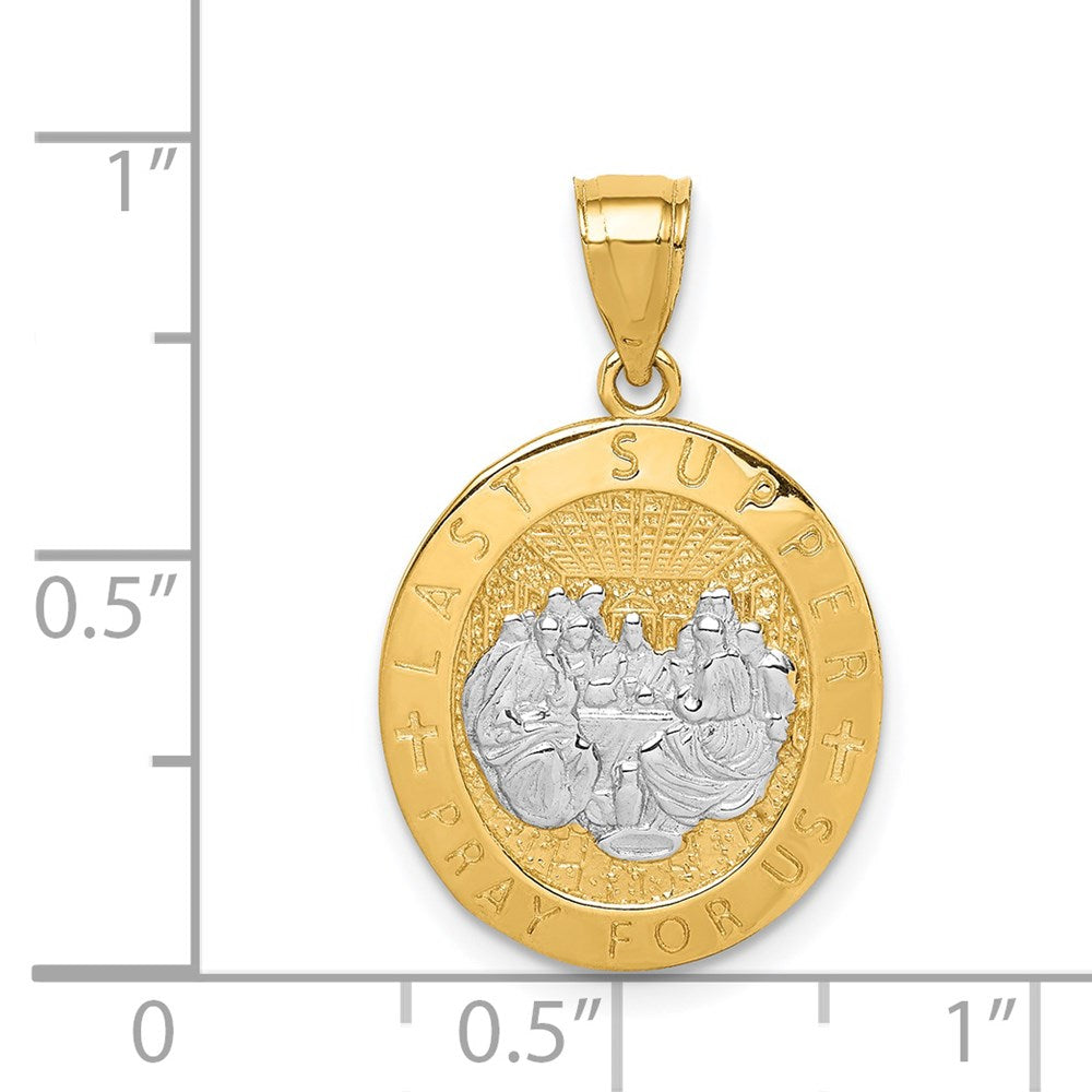 14k Yellow & Rhodium Gold w/Rhodium Last Super Pendant