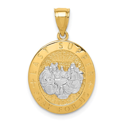 14k Yellow & Rhodium Gold w/Rhodium Last Super Pendant