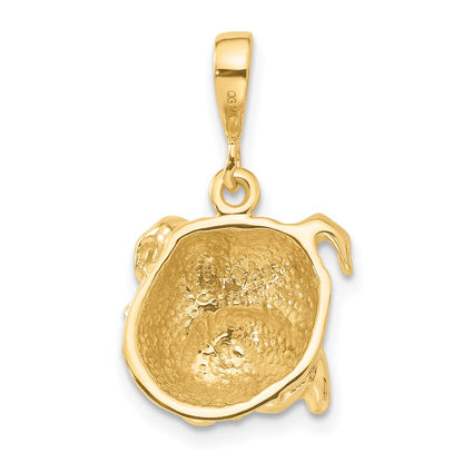 14k Yellow Gold Bulldog Pendant