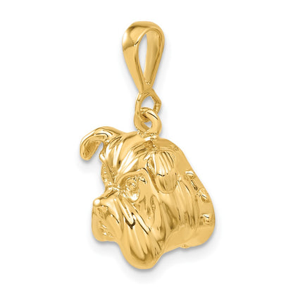 14k Yellow Gold Bulldog Pendant