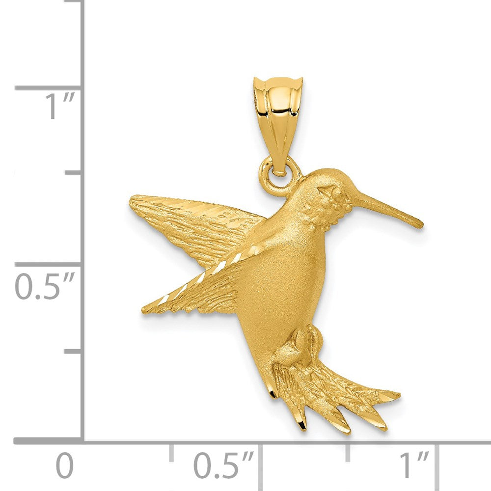 14k Yellow Gold Hummingbird Charm
