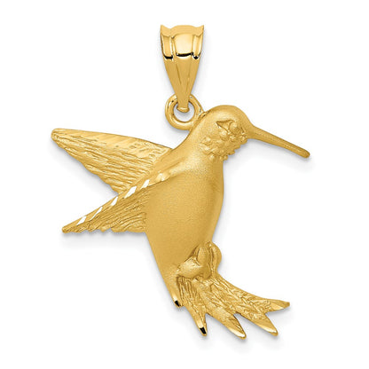 14k Yellow Gold Hummingbird Charm