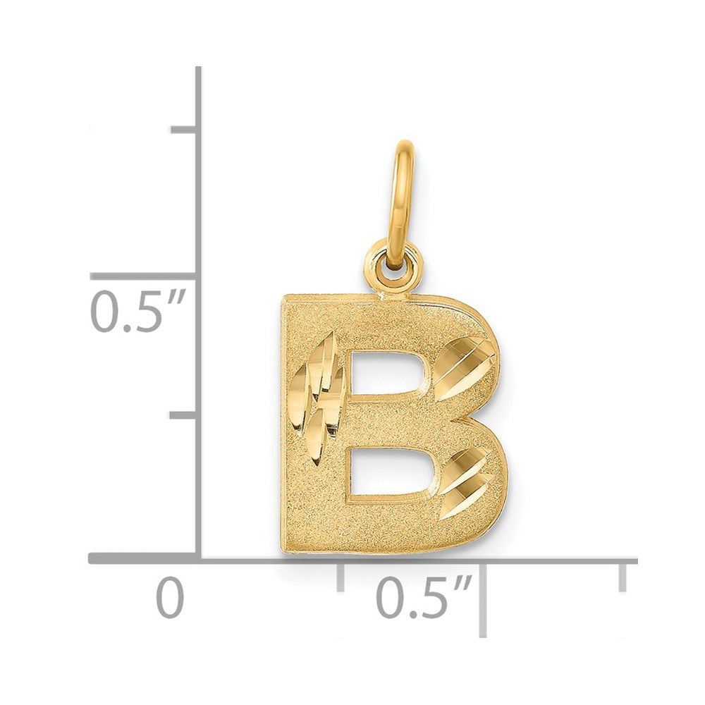 14k Yellow Gold Letter B Initial Charm