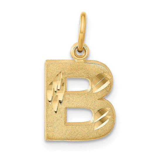 14k Yellow Gold Letter B Initial Charm