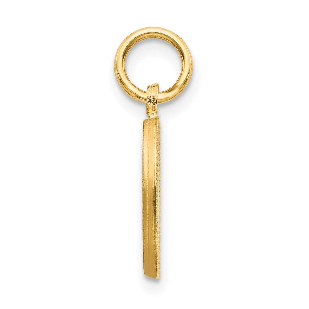 14k Yellow Gold Letter D Initial Charm