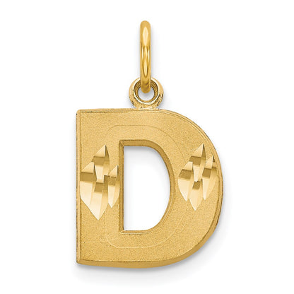 14k Yellow Gold Letter D Initial Charm