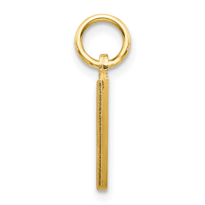 14k Yellow GoldY Satin Diamond-cut Letter M Initial Charm