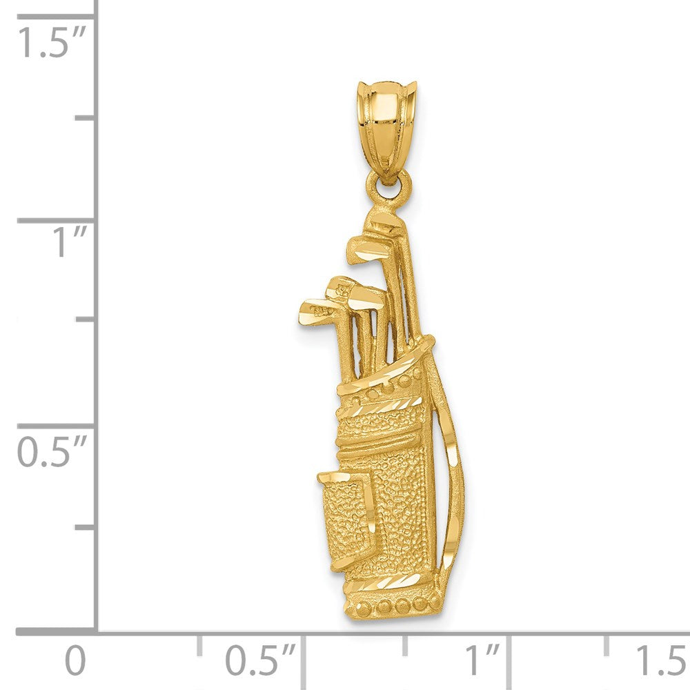 14k Yellow Gold Golf Bag Charm