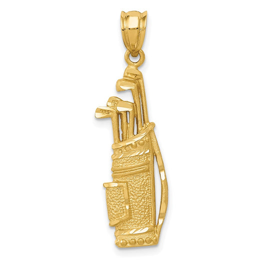 14k Yellow Gold Golf Bag Charm