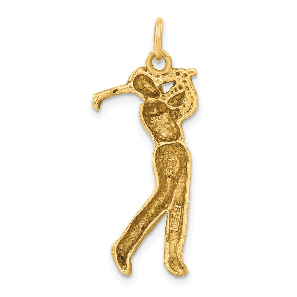 14k Yellow Gold Male Golfer Charm