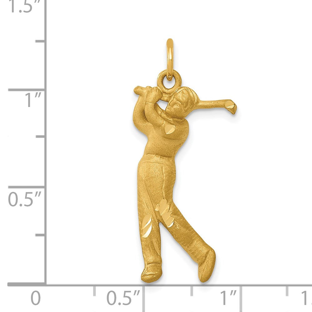 14k Yellow Gold Male Golfer Charm