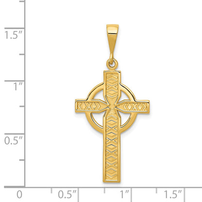 14k Yellow Gold Celtic Cross Pendant