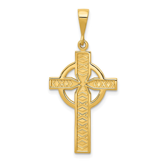 14k Yellow Gold Celtic Cross Pendant