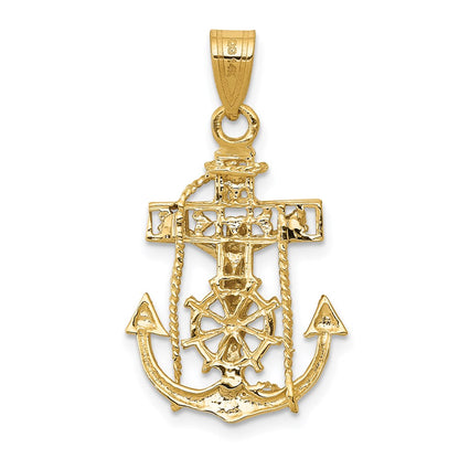 14k Two-tone Gold Mariners Cross Pendant