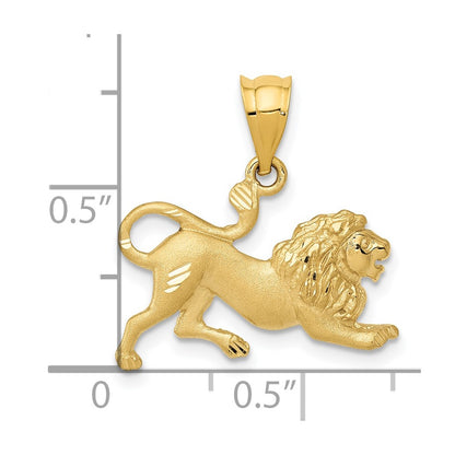 14k Yellow Gold Lion Charm