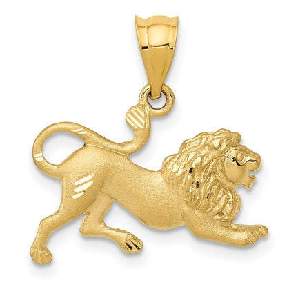 14k Yellow Gold Lion Charm