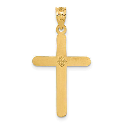 14k Yellow Gold Polished Cross Pendant