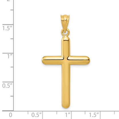 14k Yellow Gold Polished Cross Pendant