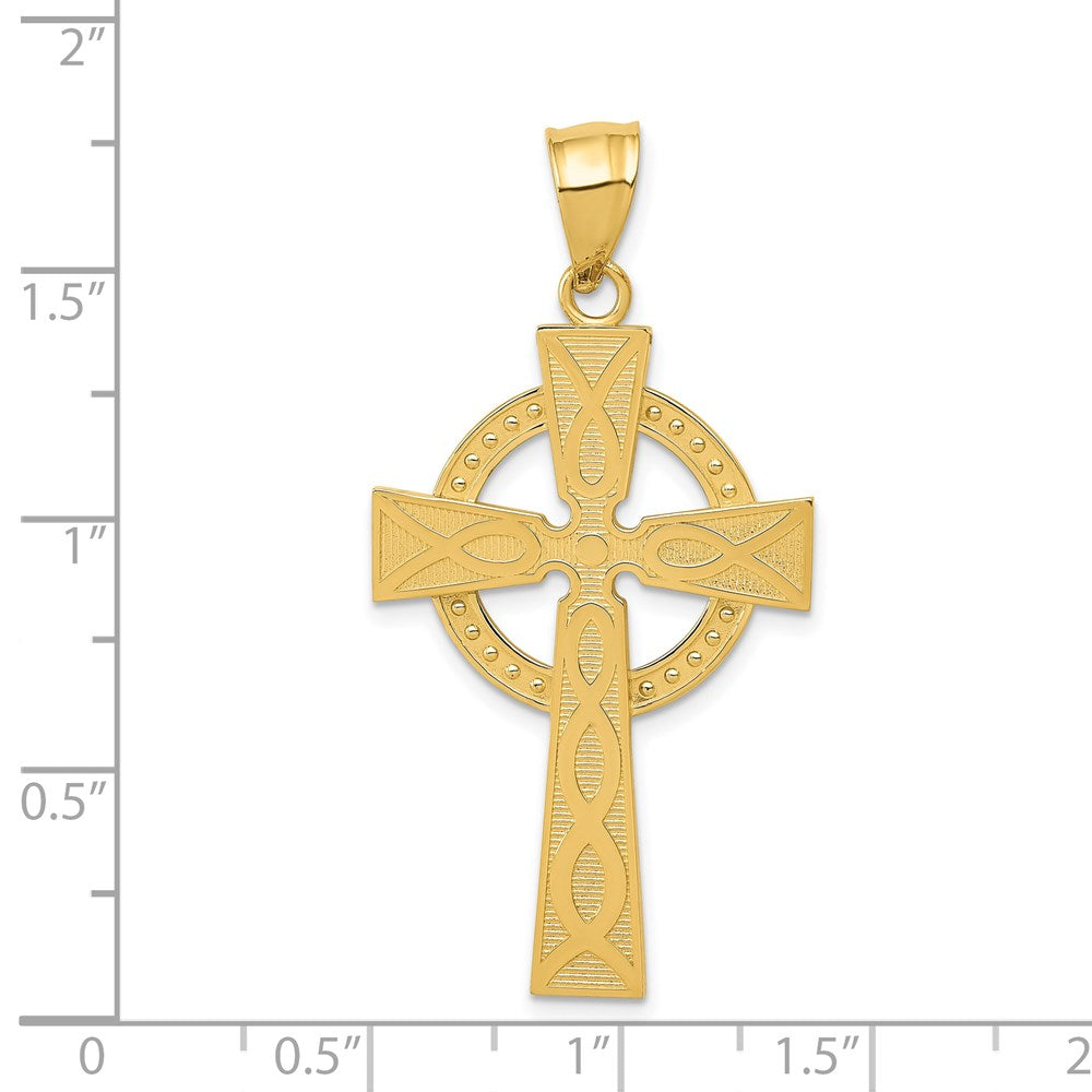 14k Yellow Gold Celtic Cross Pendant