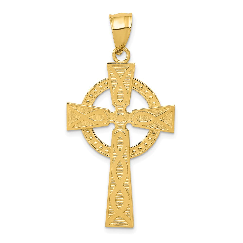 14k Yellow Gold Celtic Cross Pendant