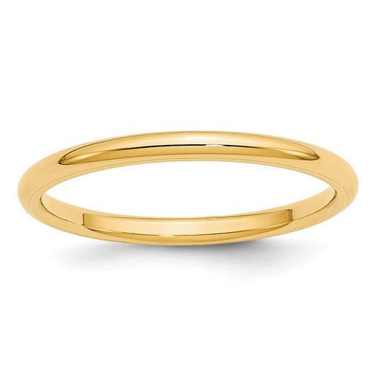 Solid 14K Yellow Gold 2mm Standard Comfort Fit Men's/Women's Wedding Band Ring Size 10.5