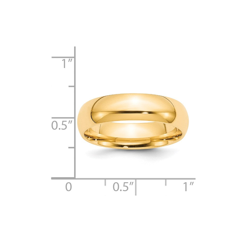 Solid 14K Yellow Gold 6mm Standard Comfort Fit Men's/Women's Wedding Band Ring Size 13.5