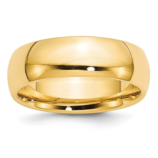 Solid 14K Yellow Gold 7mm Comfort Fit Men's/Women's Wedding Band Ring Size 8