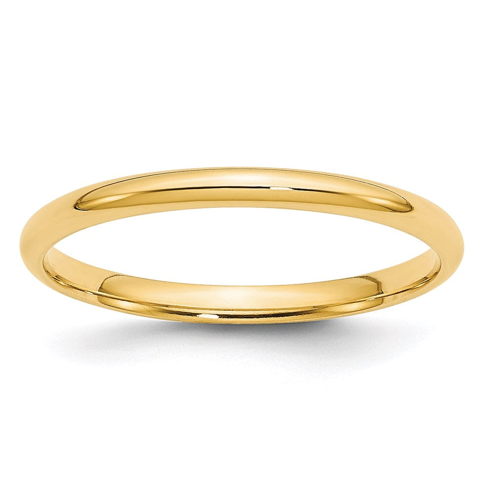 Solid 14K Yellow Gold 2mm Light Weight Comfort Fit Men's/Women's Wedding Band Ring Size 4