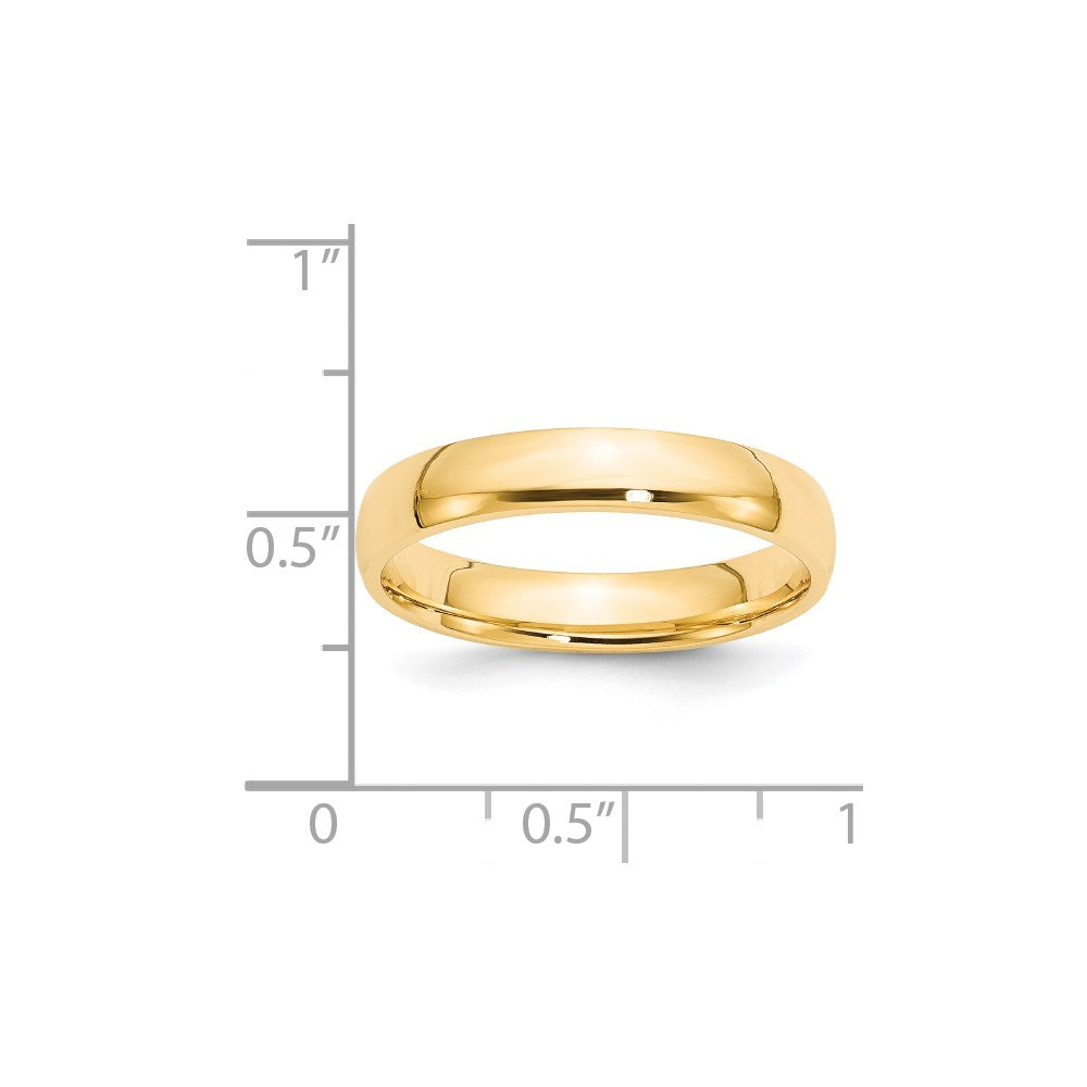 Solid 14K Yellow Gold 4mm Light Weight Comfort Fit Men's/Women's Wedding Band Ring Size 4.5