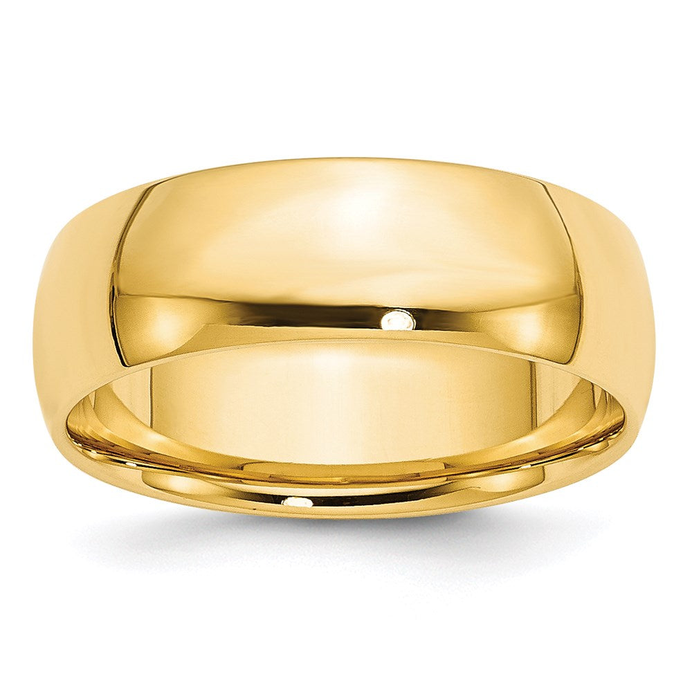 Solid 14K Yellow Gold 7mm Light Weight Comfort Fit Men's/Women's Wedding Band Ring Size 10.5