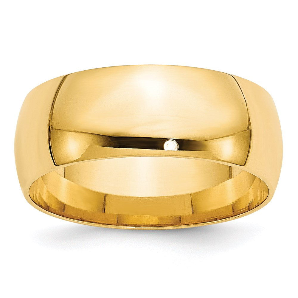 Solid 14K Yellow Gold 8mm Light Weight Comfort Fit Men's/Women's Wedding Band Ring Size 5.5