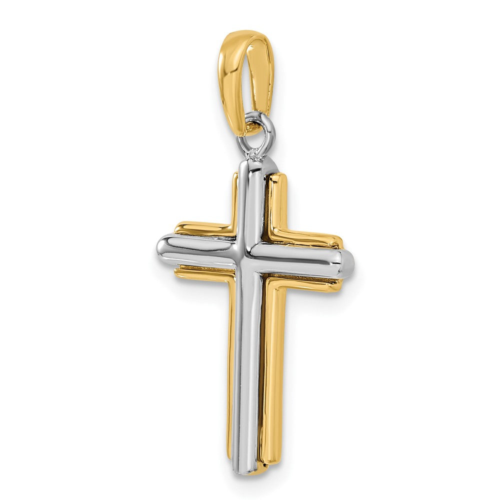 14k Two-tone Gold Cross Pendant
