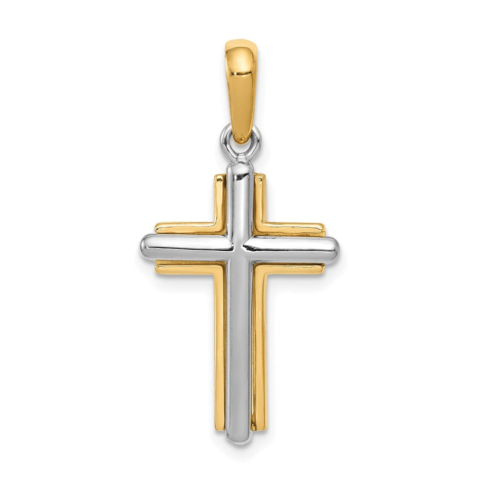 14k Two-tone Gold Cross Pendant