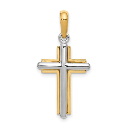 14k Two-tone Gold Cross Pendant