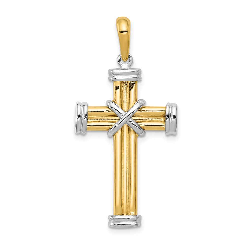 14k Two-tone Gold Latin Cross Pendant