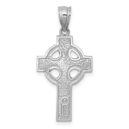 14k White Gold Celtic Cross Pendant
