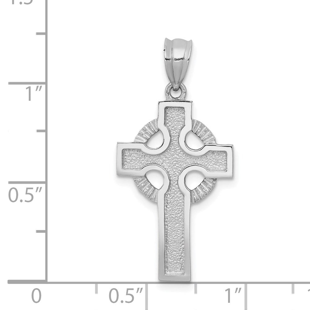 14k White Gold Celtic Cross Pendant