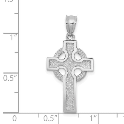 14k White Gold Celtic Cross Pendant