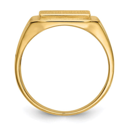14k yellow gold 11 5x11 0mm open back mens signet ring ch164