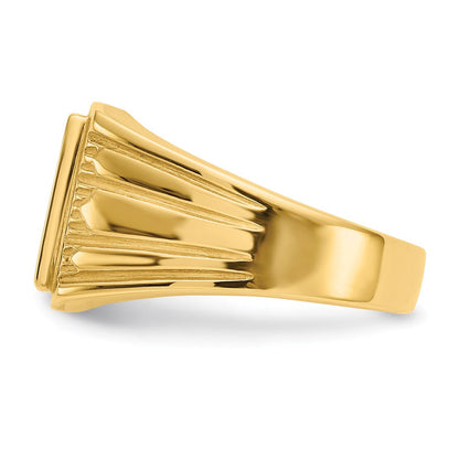 14k yellow gold 11 5x11 0mm open back mens signet ring ch164