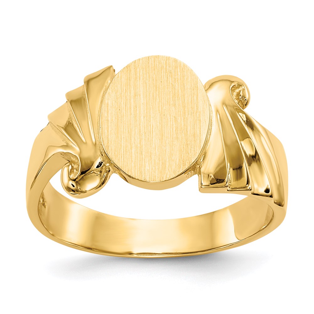 14k yellow gold 8 5x10 0mm open back signet ring ch182