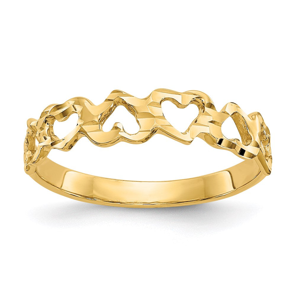 14k yellow gold heart ring ch241