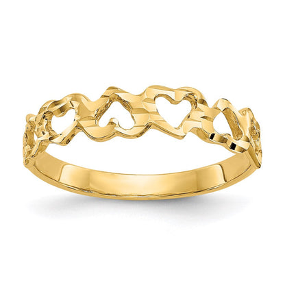 14k yellow gold heart ring ch241