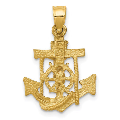 14k Yellow Gold Mariners Cross Pendant